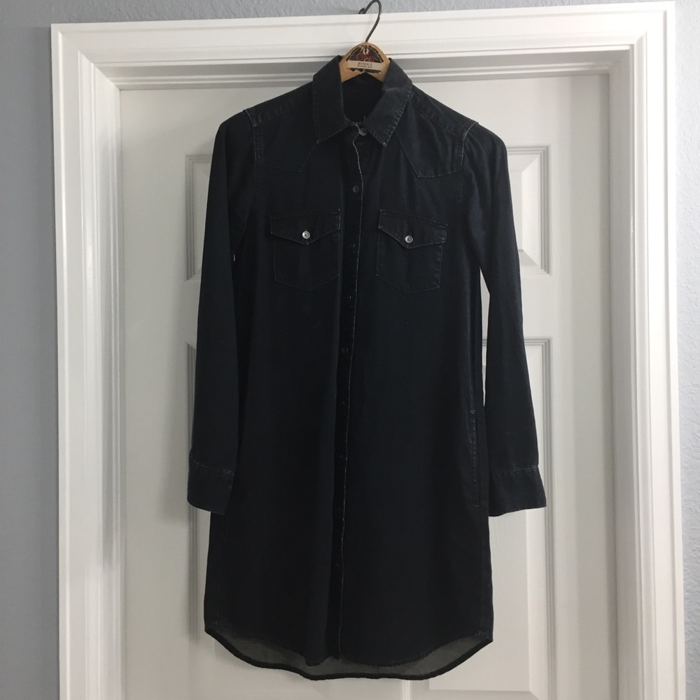Dark denim western shirt dress. Size XS